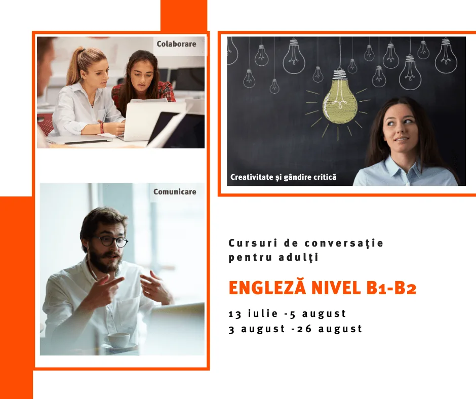 Start înscrieri- Curs de conversație în limba engleză pentru adulți-nivel B1-B2