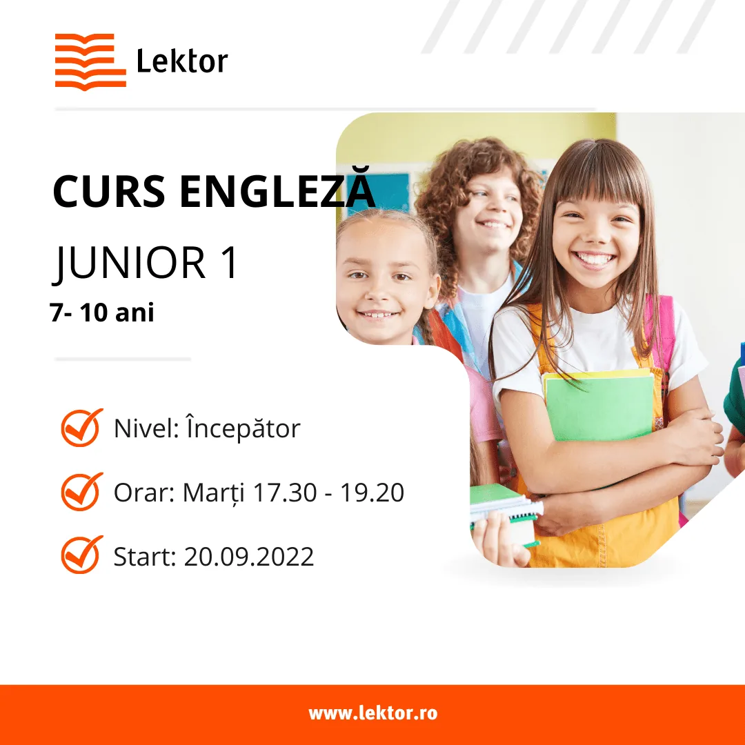 Start înscrieri curs de limba engleză Junior 1