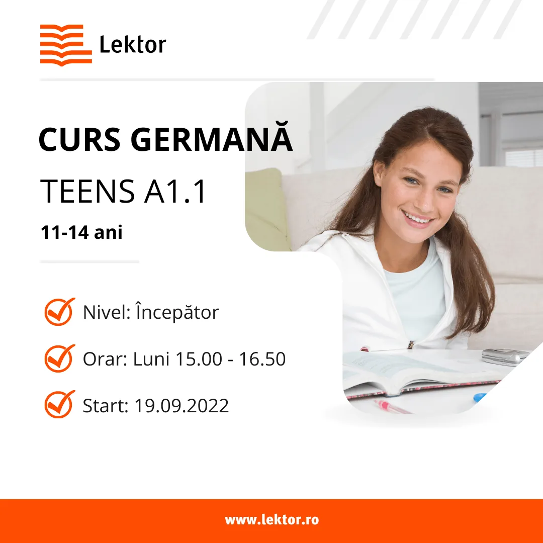 Start înscrieri curs limba germană pentru adolescenți nivel A1.1