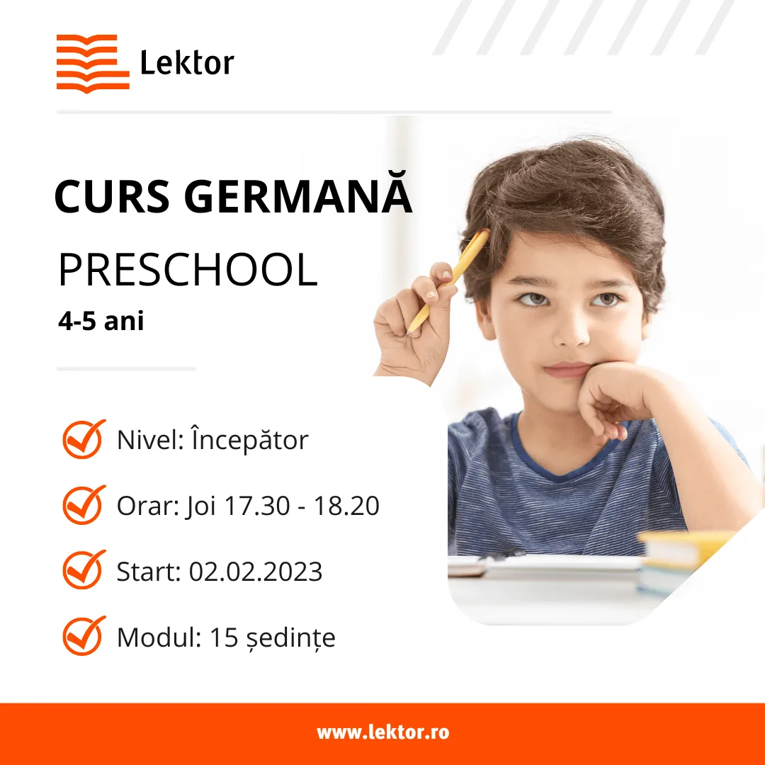 Start înscrieri curs de limba germană Preschool