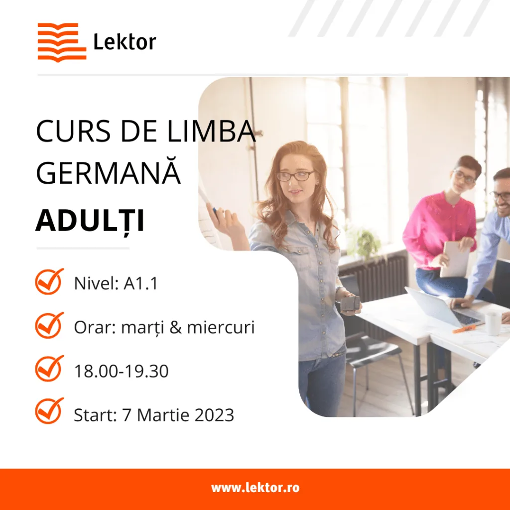 Start înscrieri curs limba germană nivel A1.1- martie 2023