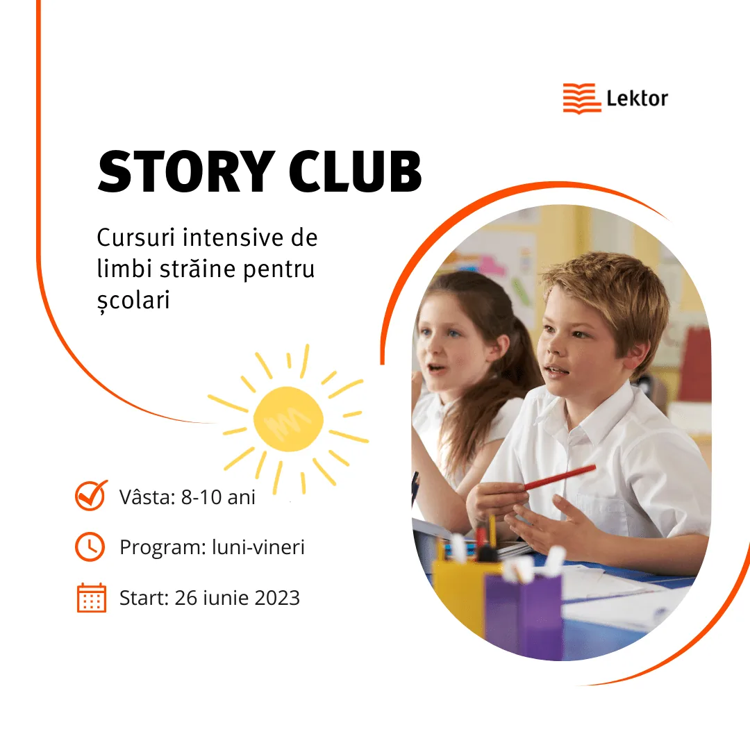 Story Club- Curs intensiv engleză, franceză și germană copii 8-10 ani
