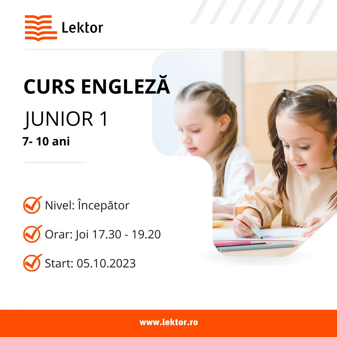 Start înscrieri curs de limba engleză Junior 1