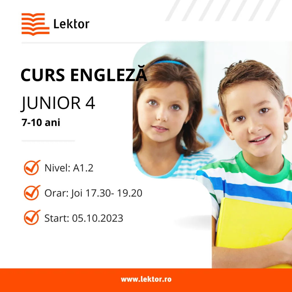 Start înscrieri curs de limba engleză Junior 4