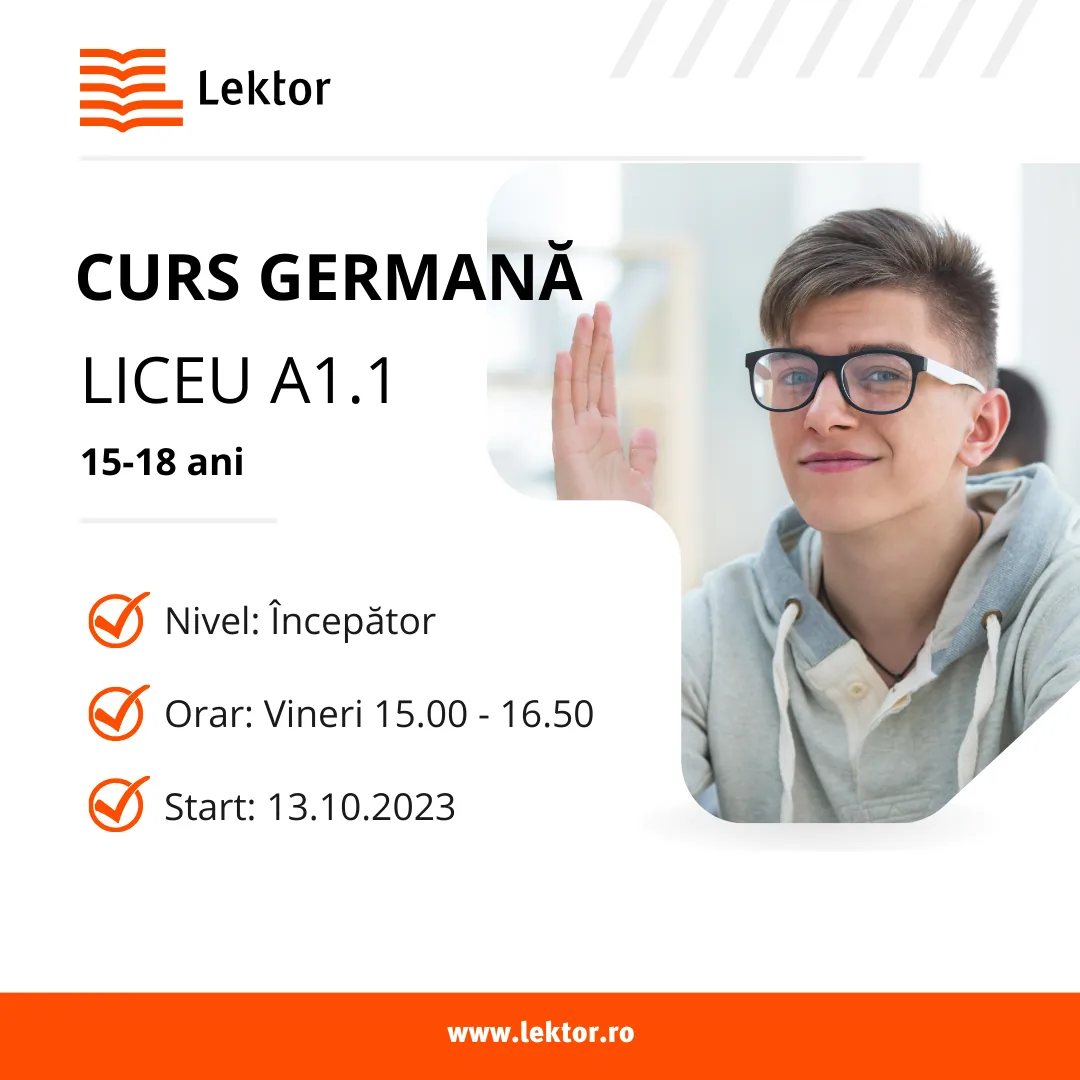 Start înscrieri cursuri limba germană pentru elevi de liceu, nivel A1