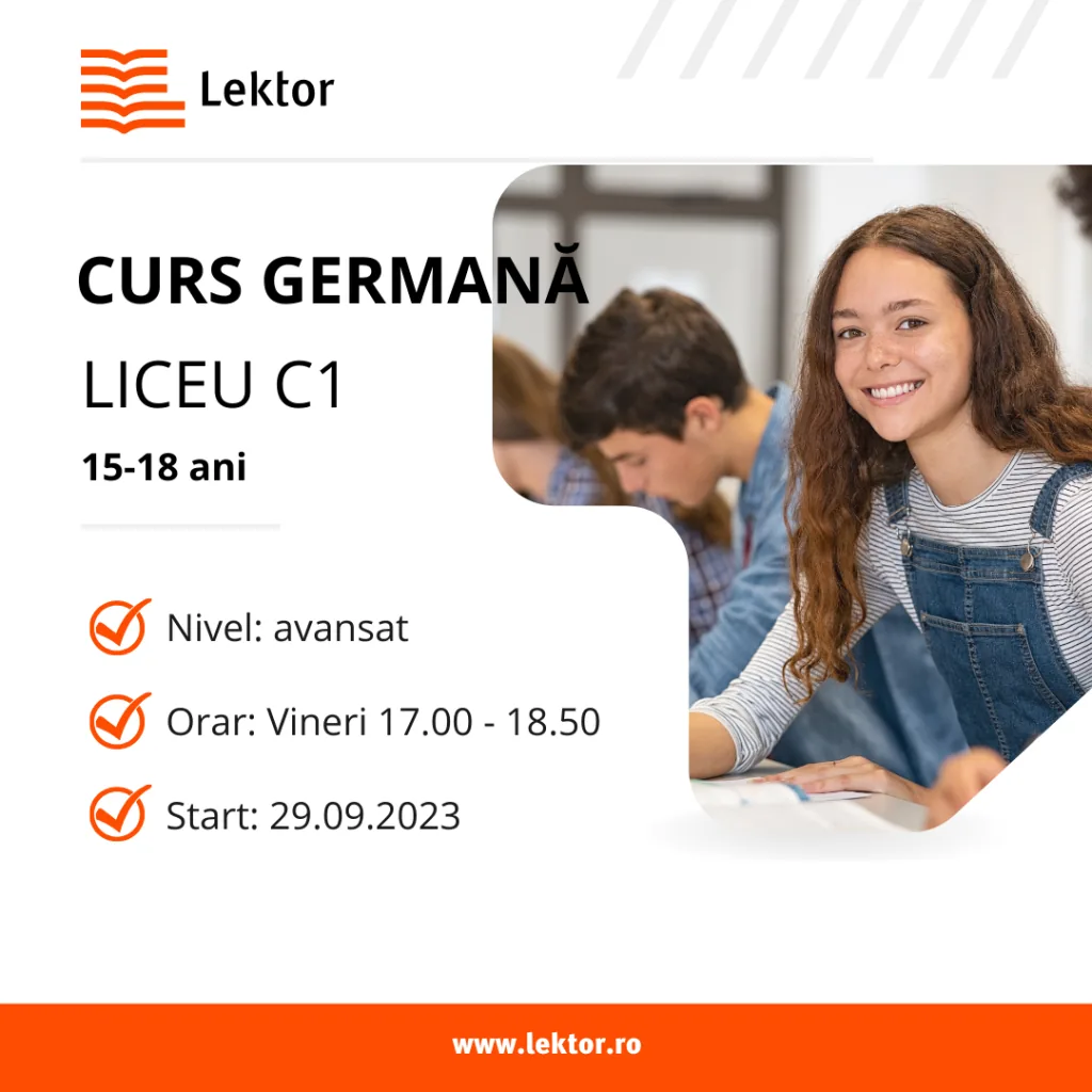 Start înscrieri curs limba germană liceu-pregătire DSD2 (nivel C1)